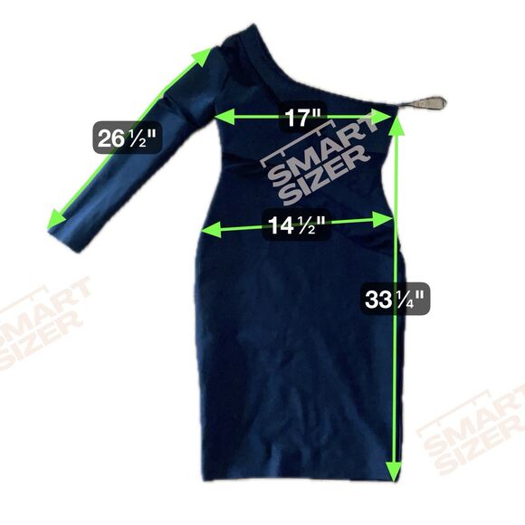 Fashion Nova Women Black Mesh Cut Out One Shoulder Long Sleeve Midi Dress Size L - Picture 8 of 8